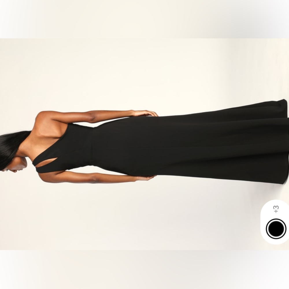 Lulu’s Divinely Dynamite Black One-Shoulder Maxi Dress